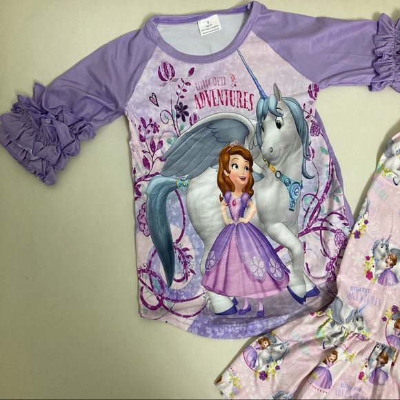 Princess Sophia Cute Unicorn 🦄 Ruffle pants set - Picture 3 of 7